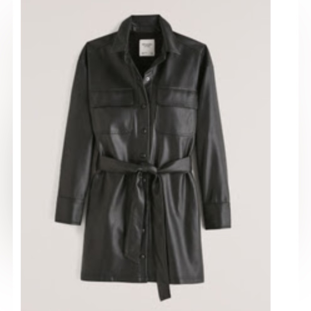 ABERCROMBIE & FITCH Faux Leather Shirt Dress